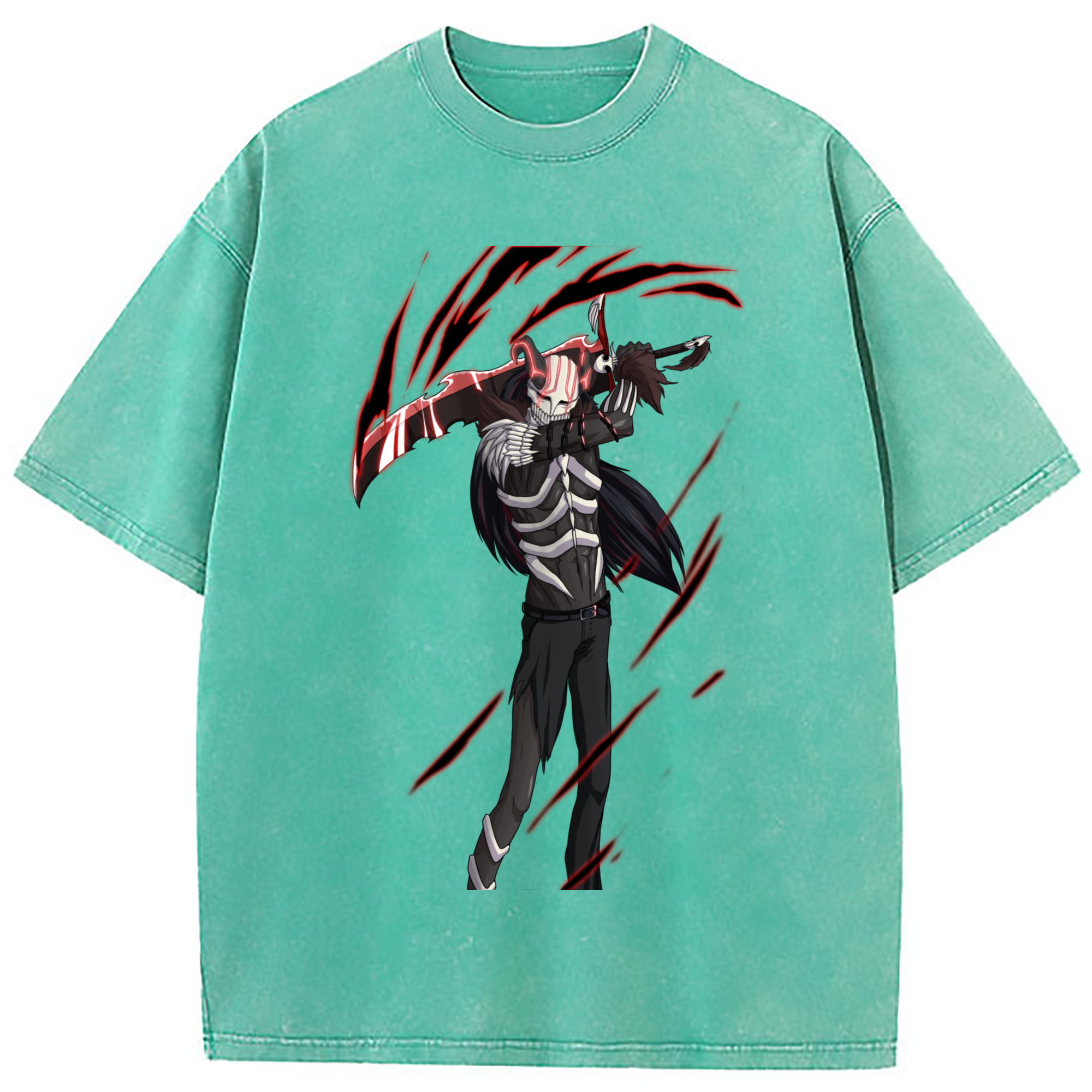 （画像用） ブリーチ 黒崎一護（くろさき いちご）BLEACH Kurosaki Ichigo 綿100% ヴィンテージ風 半袖Tシャツ（フロントプリント）